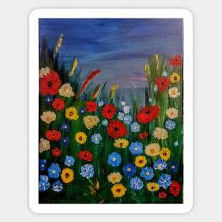 Wild flowers at night Sticker